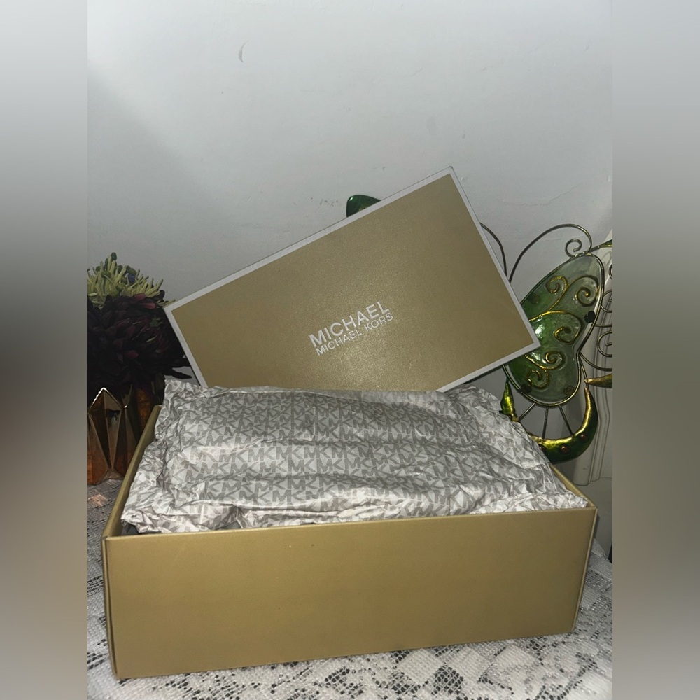 MICHAEL KORS Pale Blue Keaton Embellished Suede Leather Slip-On Sneaker - Picture 12 of 13